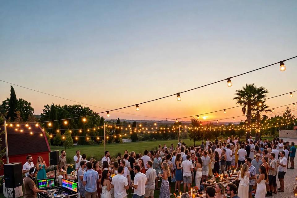 Partying in the garden