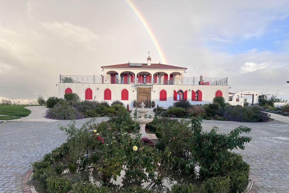 Main house with rose garden