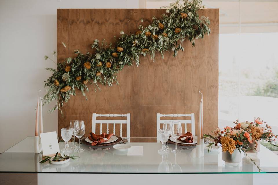 Detalhe decoração mesas