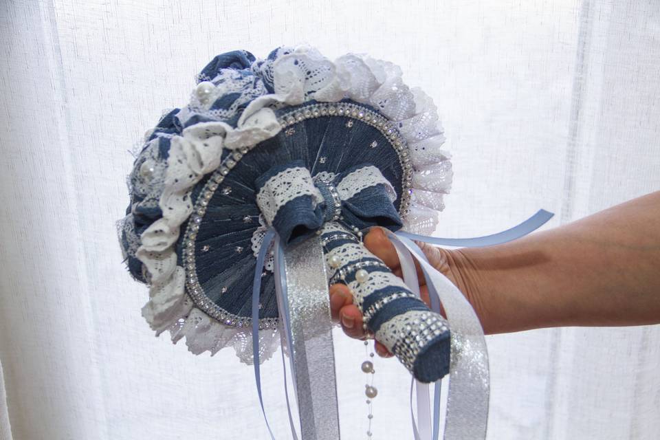 Bouquet de noiva em tecido