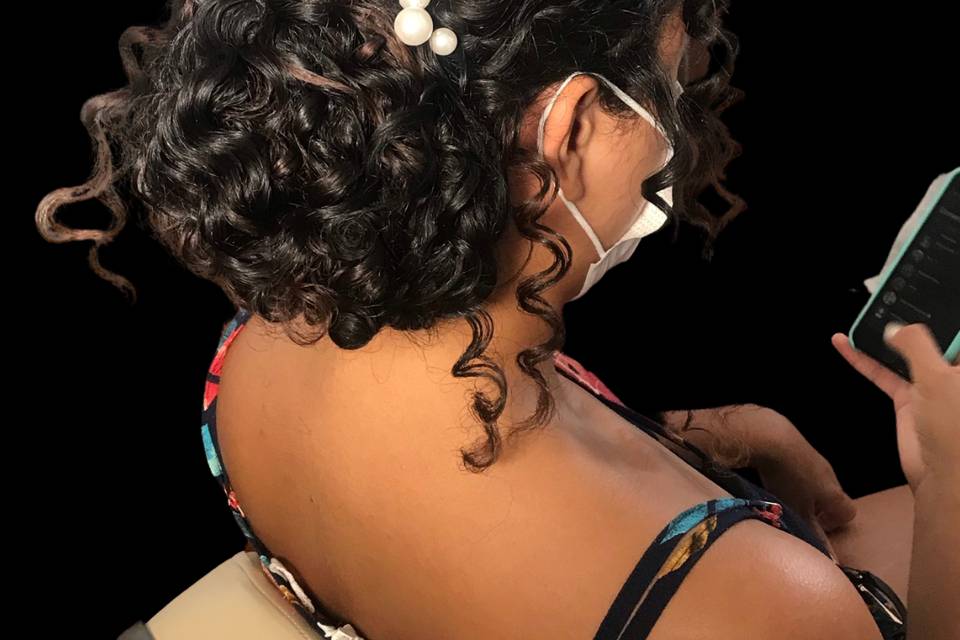 Penteado cacheado