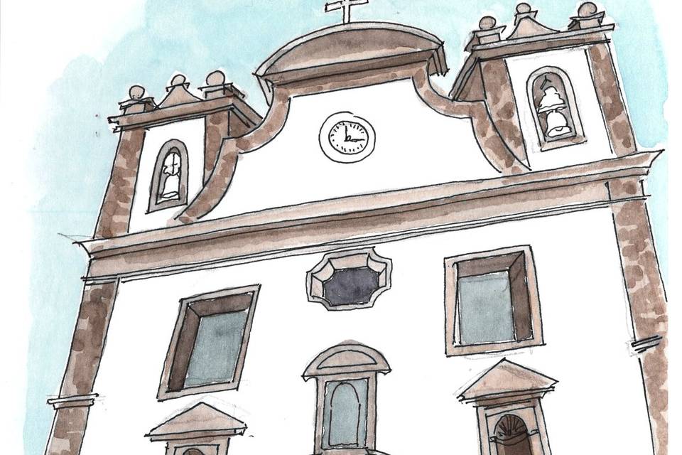 Festeja à porta da igreja