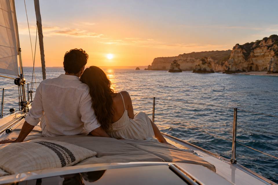 Passeio de barco ao pôr do sol