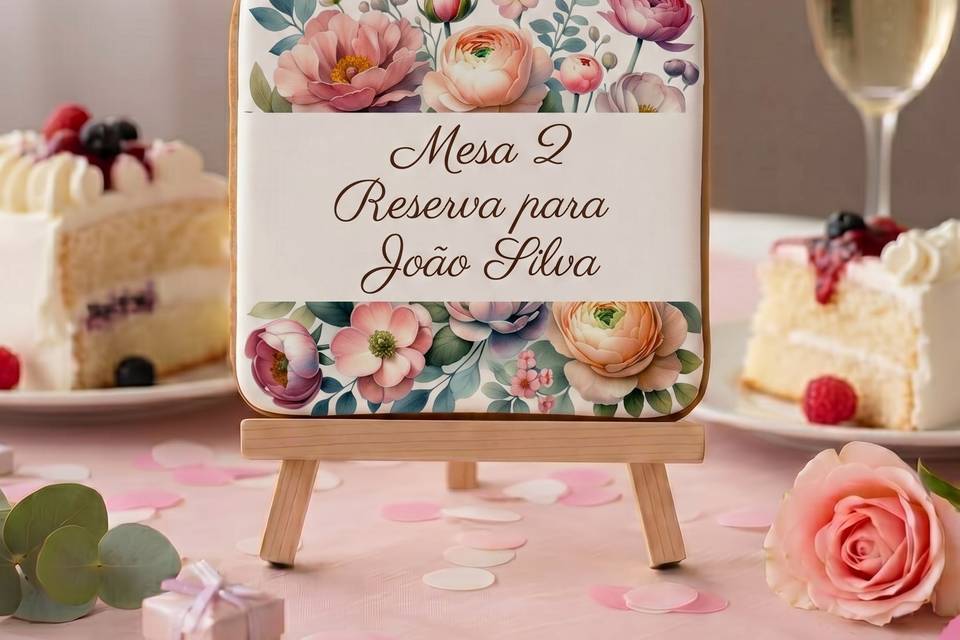 Bolacha marcador de mesa
