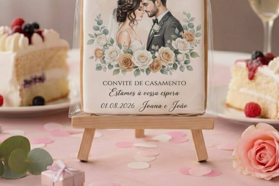Bolacha Convite de Casamento