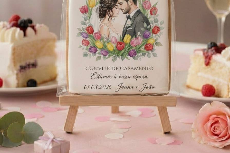 Bolacha Convite de Casamento