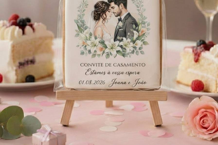 Bolacha Convite de Casamento