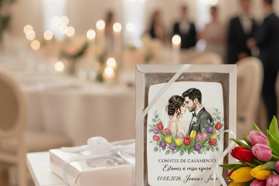 Bolacha Convite de Casamento