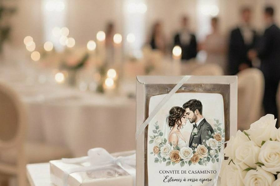 Bolacha Convite de Casamento