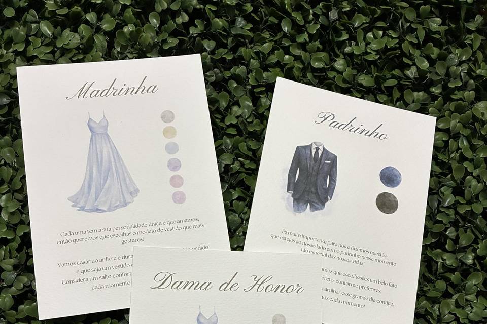 Convites padrinhos e damas