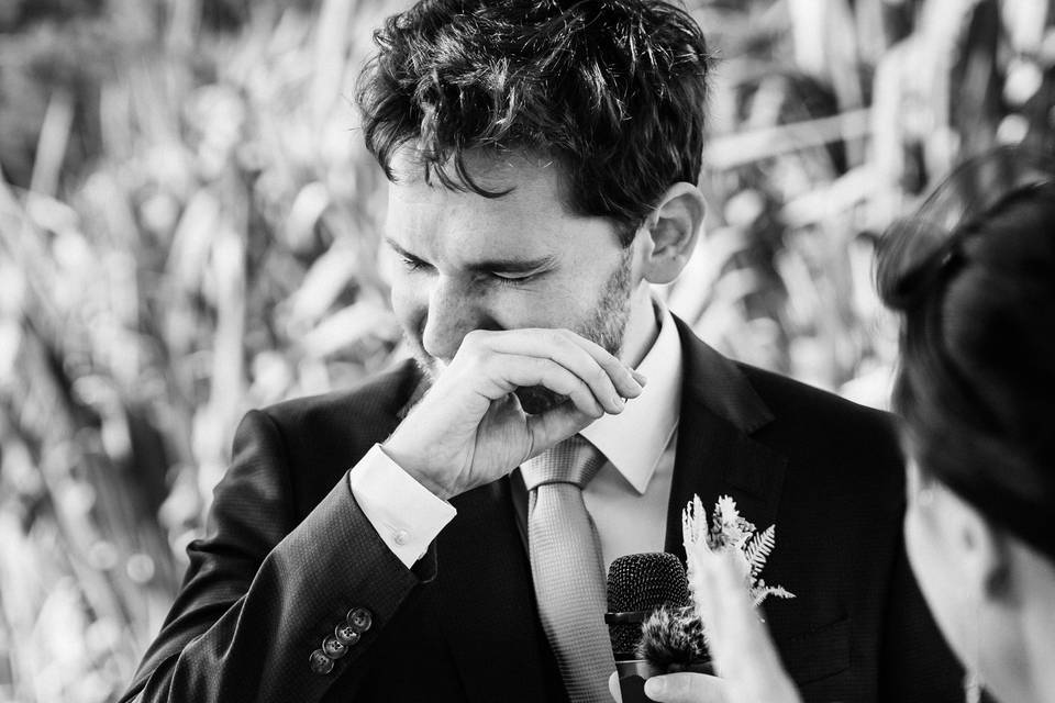 Emoção durante a cerimónia