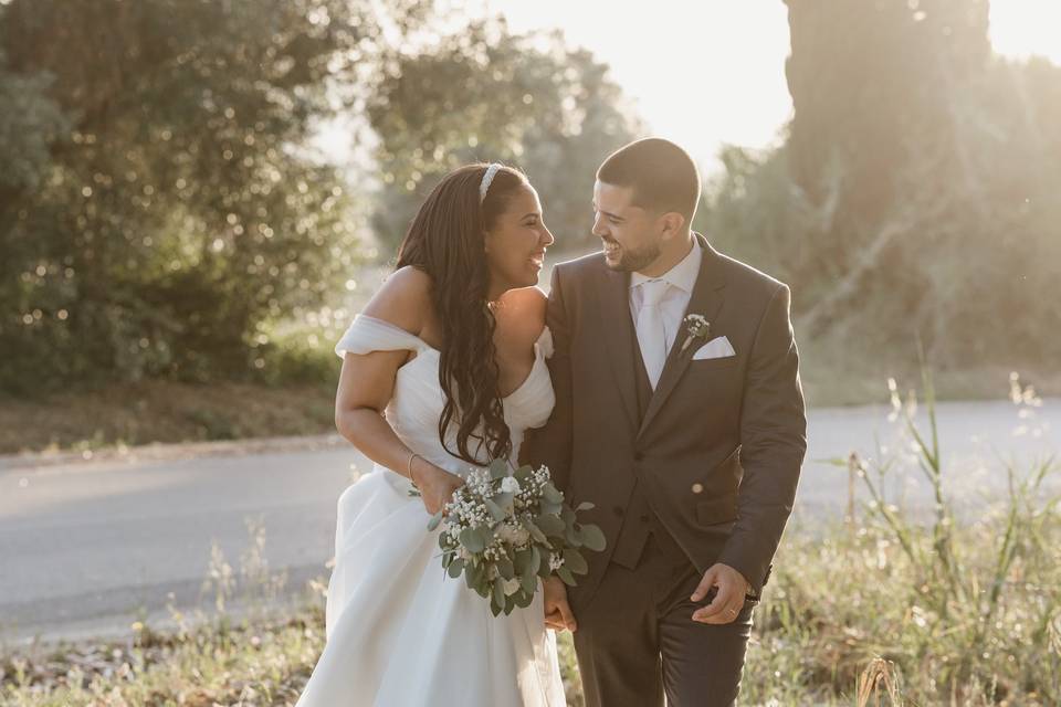 Noivos ao entardecer