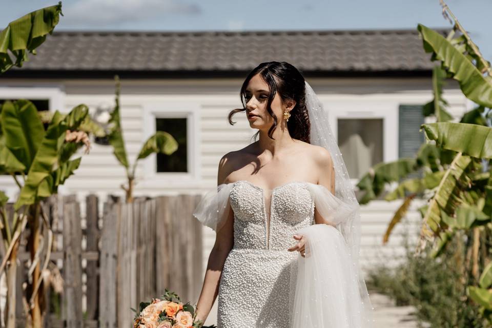 Retrato elegante da noiva