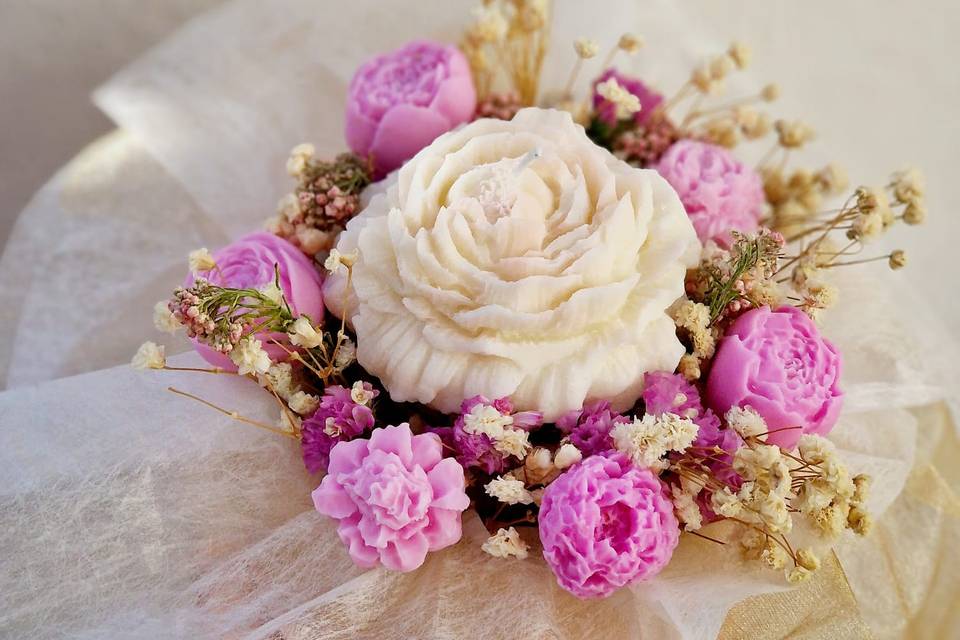 Bouquet floral em vela Tam M