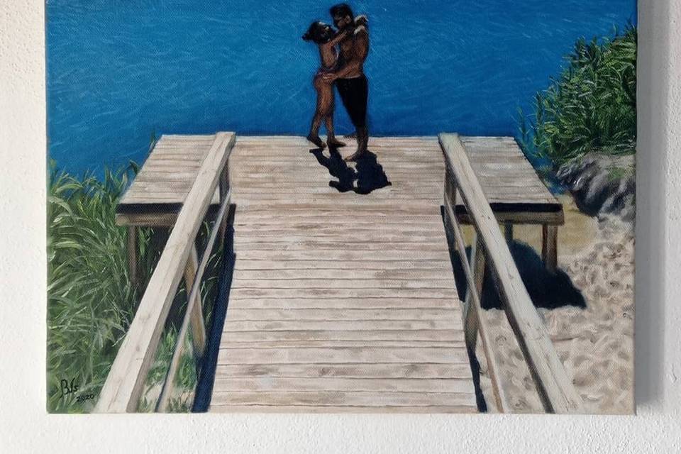 Exemplo pintura de noivos
