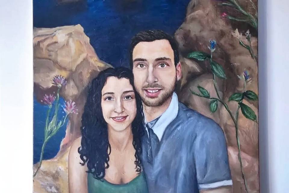Exemplo pintura de noivos