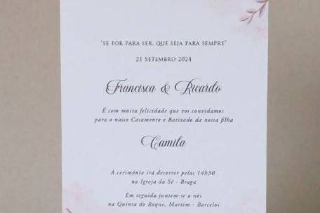 Convite de Casamento e Batizad