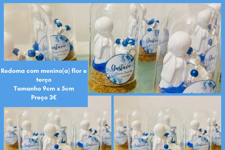 Redoma com menino e terço