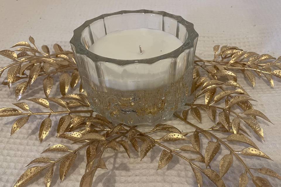 Golden light candles