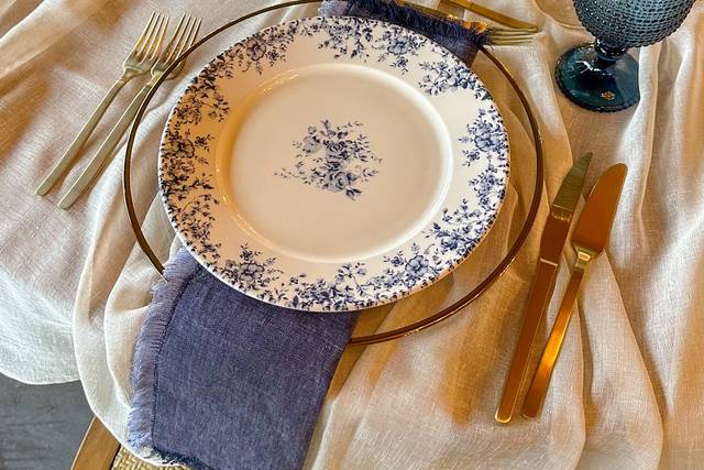 Decoração azul e dourado