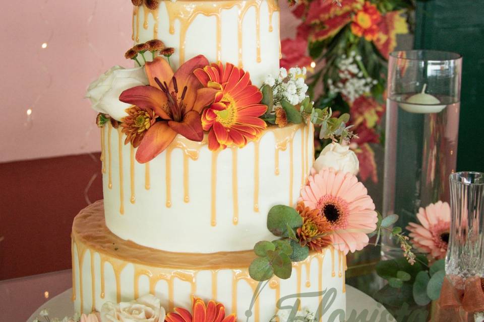 Decoração bolo casamento