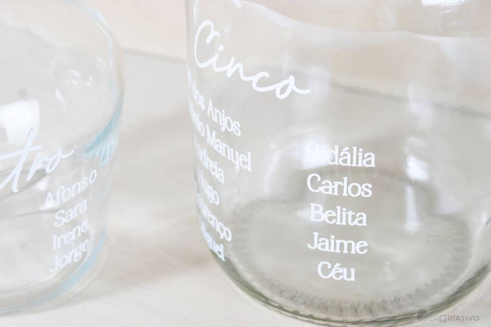 Garrafas com gravação