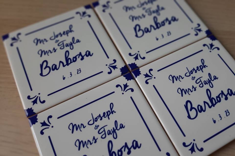 Azulejo personalizado casamento