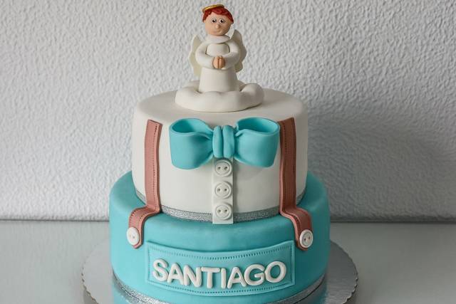 Bolo de batizado c/ anjo