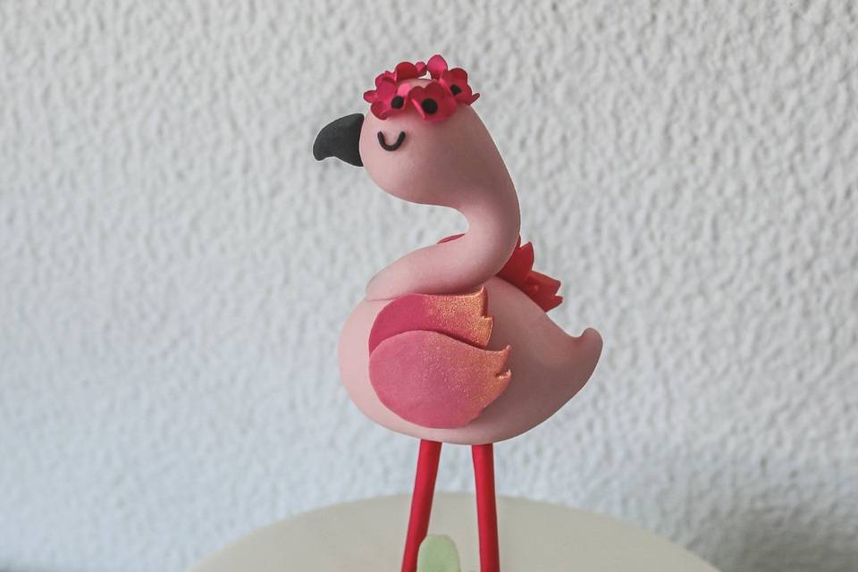 Bolo c/ flamingo
