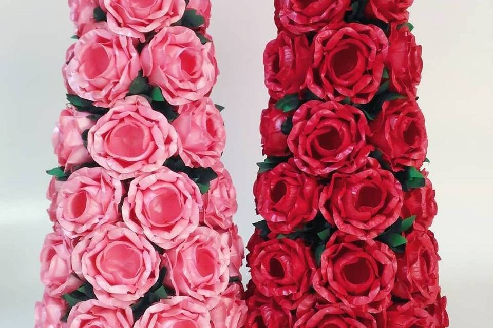 Cones forminhas, rosas