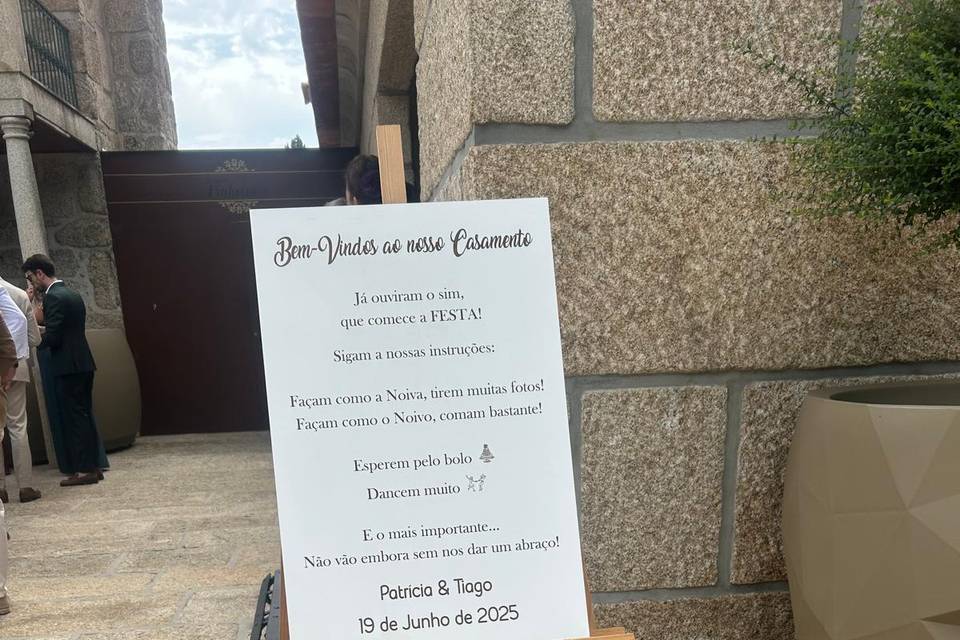 Cavalete com mensagem