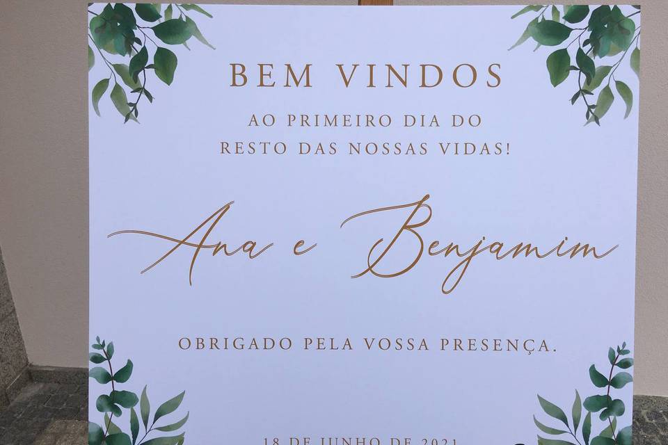 Placa Boas Vindas