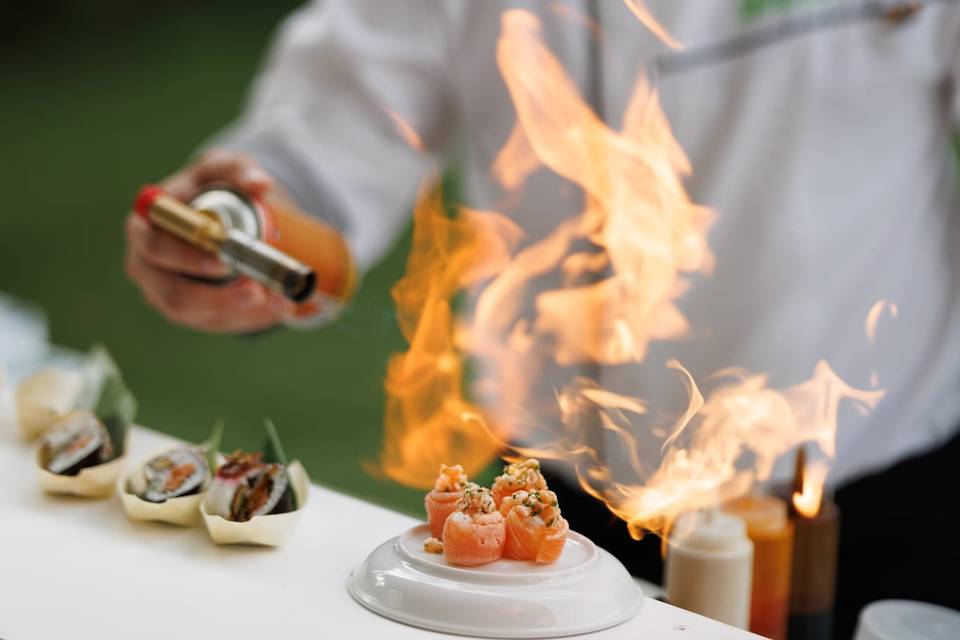 Sushi on fire