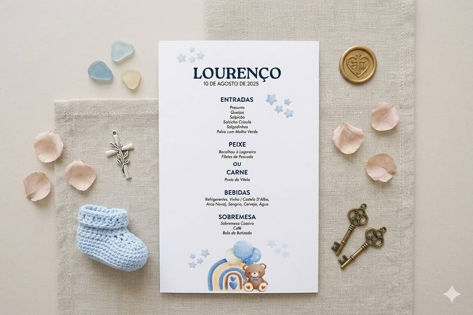 Menu | Batizado do Lou