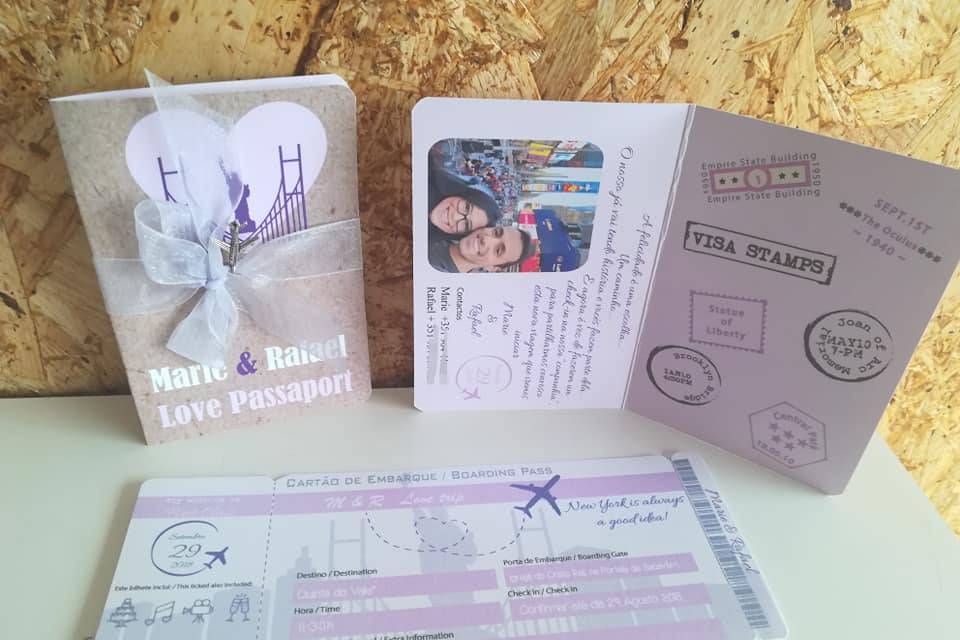 Convite passaporte+bilhete