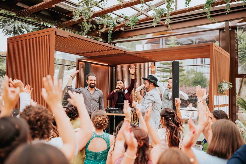 DJ, percussion and sax