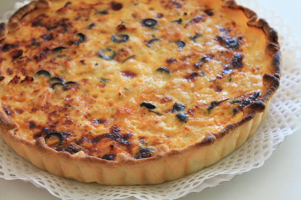 Quiche frango, milho, azeitona