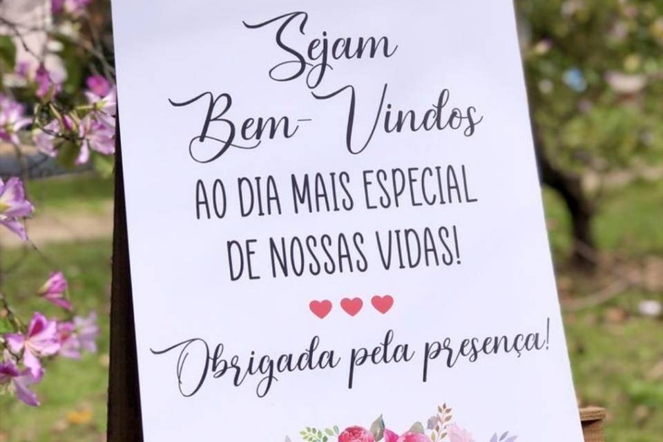 Placa de boas vindas