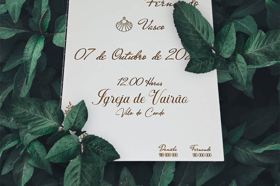 Convite de casamento - MDF