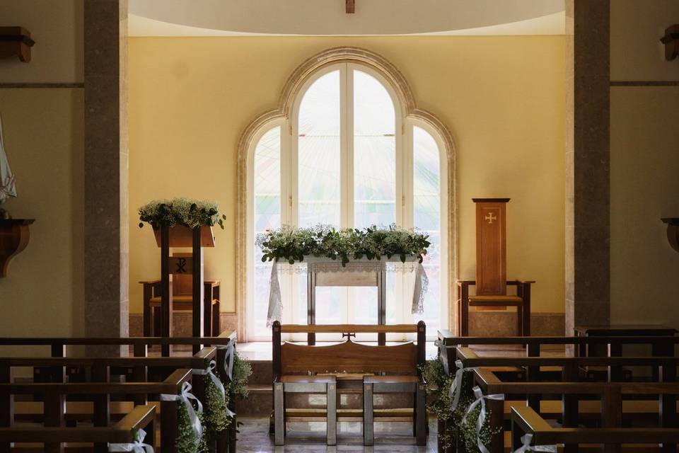 Decoração floral da igreja
