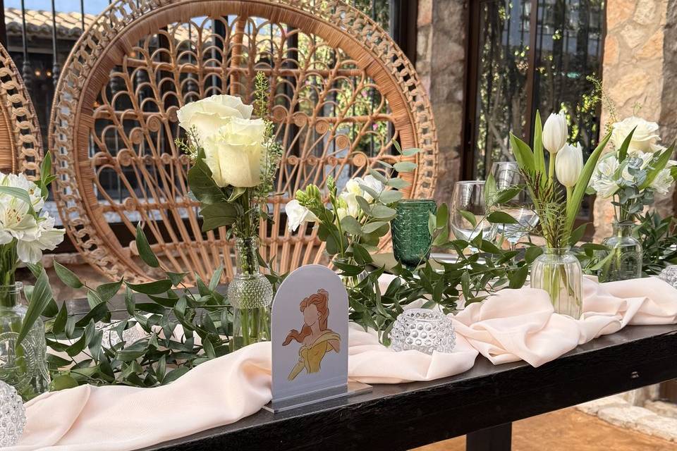 Decoração e marcadores de mesa