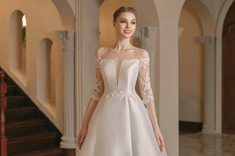 Vestido Manga Renda