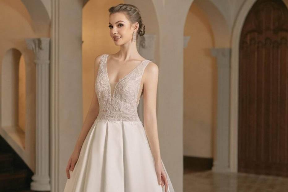 Vestido Micado e Renda