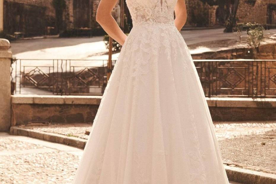 Vestido Tule e Renda