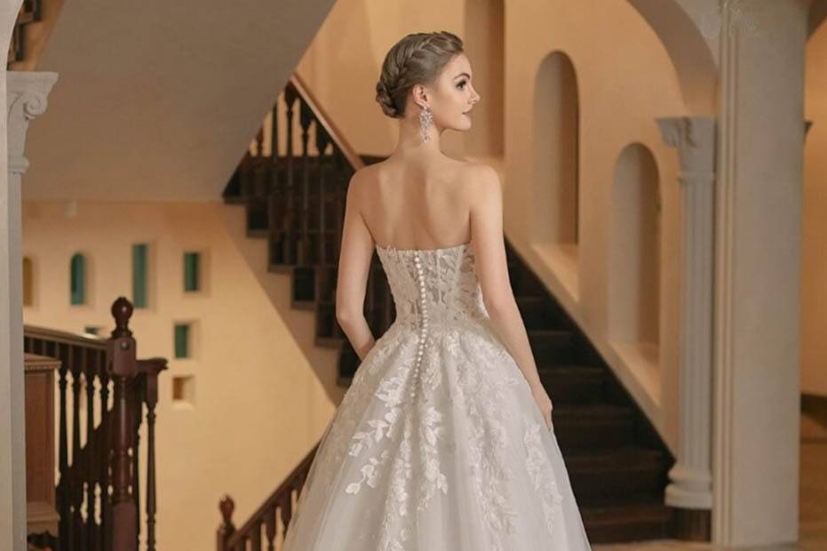 Vestido Tule e Renda