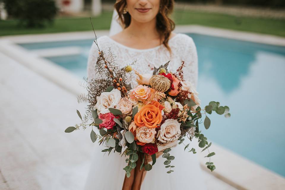 Bouquet de noiva rústico