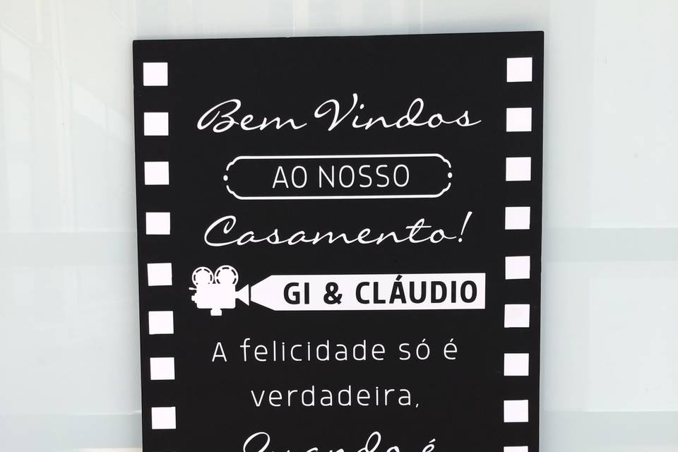 Placa de boas vindas