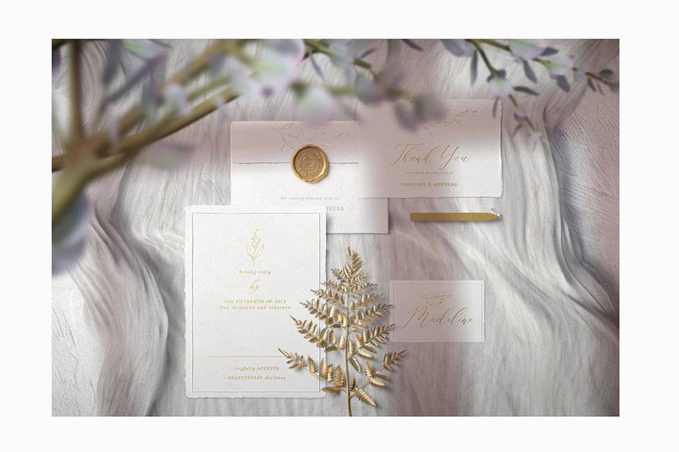 Wedding invitation gold