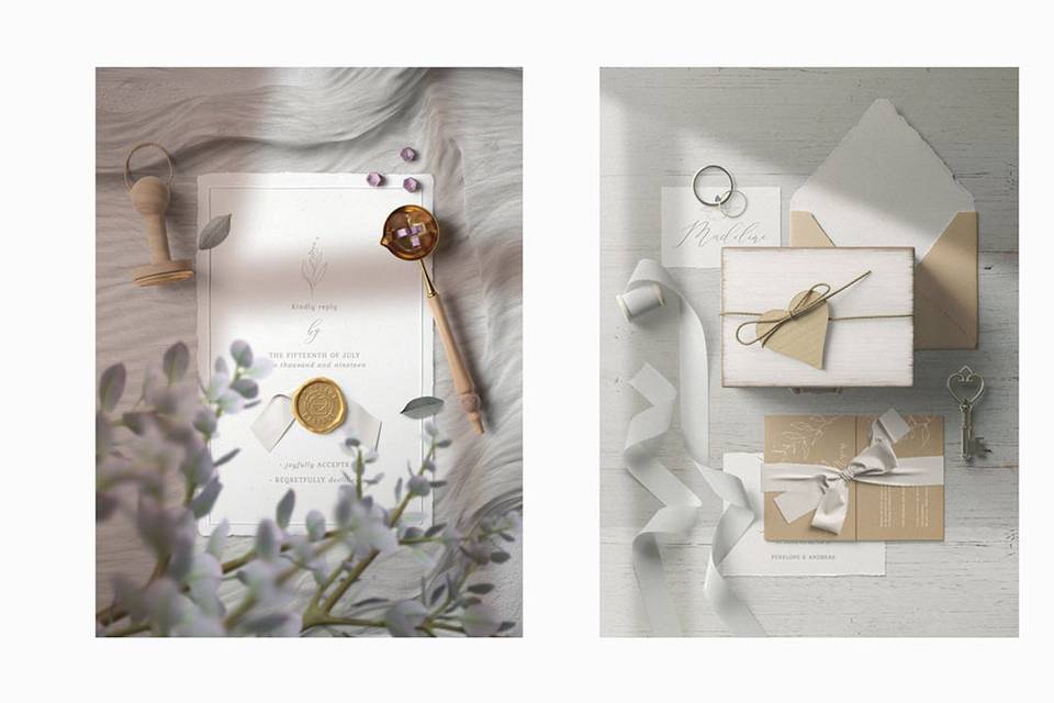 Wedding invitation gold