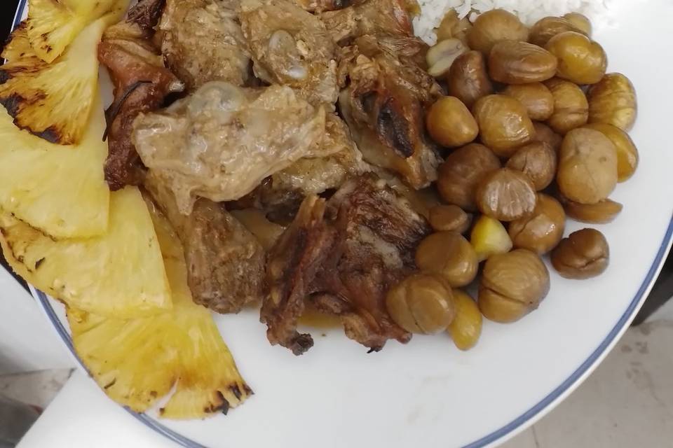 Cabrito Assado em forno lenha